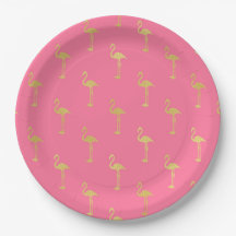 Pink Flamingo Paper Plates