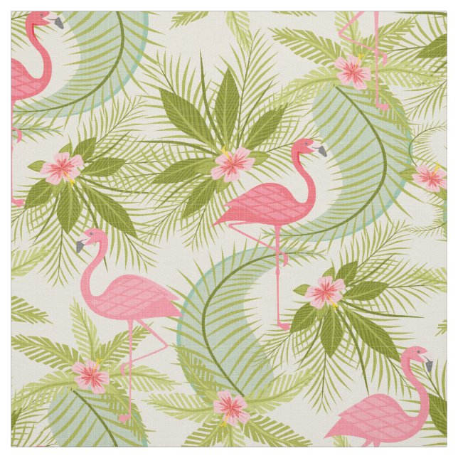 Pink Flamingo Paradise Fabric (Swatch)