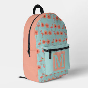 Pink Flamingo Paradise Watercolor Pattern Printed Backpack