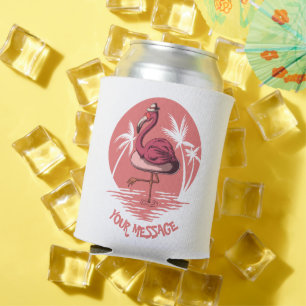 Pink Flamingo Party Can Cooler