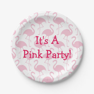 Pink Flamingo Party Paper Plate