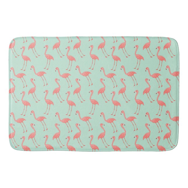 Pink Flamingo Pattern Bath Mat (Front)
