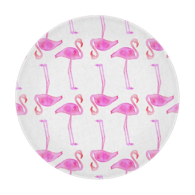 Pink Flamingo Pattern Cutting Board (Front)