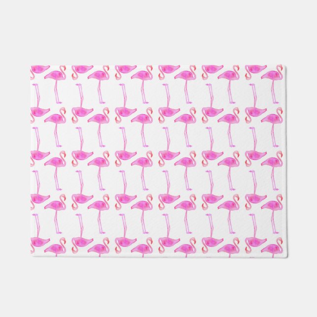 Pink Flamingo Pattern Doormat (Front)