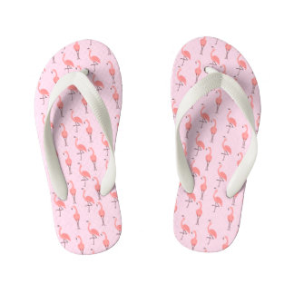 Pink Flamingo Pattern Kid's Flip Flops