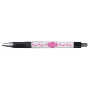Pink Flamingo Pattern   Monogram