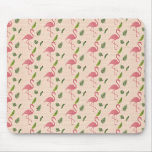 Pink Flamingo Pattern Mouse Mat