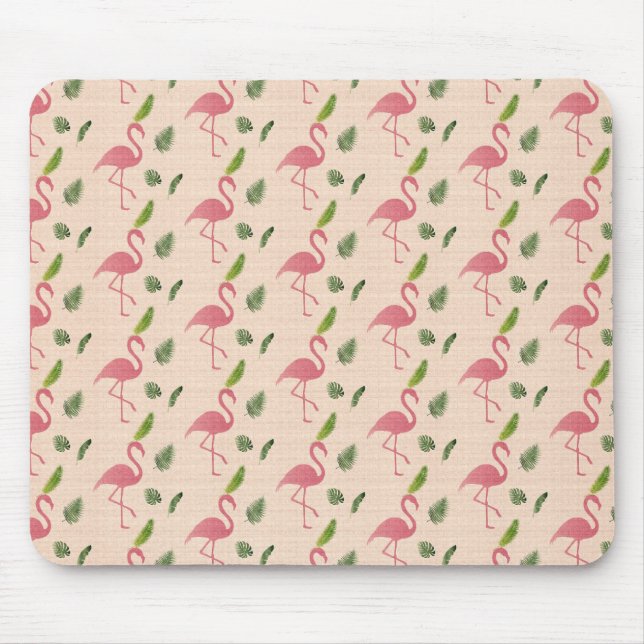 Pink Flamingo Pattern Mouse Mat (Front)