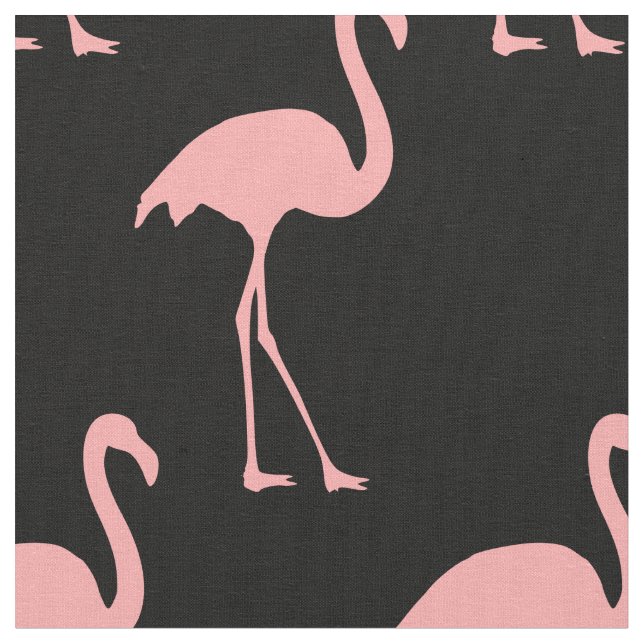 Pink flamingo pattern textile fabric (Close Up)