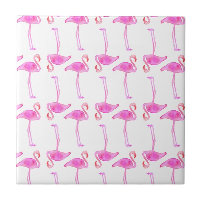 Pink Flamingo Pattern Tile (Front)