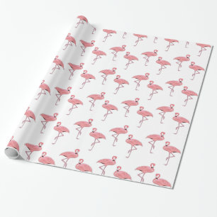 Pink Flamingo Pattern Trendy Wrapping Paper