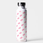 Pink Flamingo Pattern Water Bottle<br><div class="desc">This insulated bottle features a pattern of watercolor pink flamingos on a white background. It makes a unique gift for the flamingo lover in your life. To see the matching theme visit www.zazzle.com/dotellabelle

Original watercolor art by Victoria Grigaliunas of Do Tell A Belle</div>
