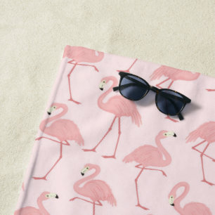 PINK FLAMINGO PATTERNS BEACH TOWEL