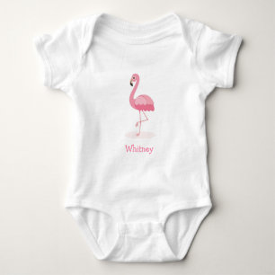 Pink Flamingo Personalised Baby Bodysuit