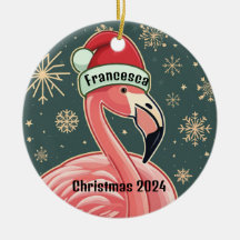 Pink Flamingo Personalised Christmas Ornament