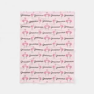 Pink Flamingo Personalised Girls Blanket