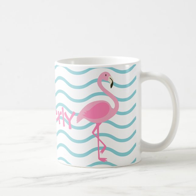 Pink Flamingo Personalised Mug (Right)