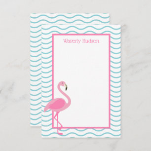 Pink Flamingo Personalised Note Card