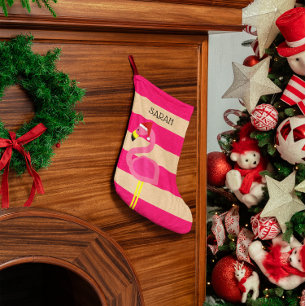 Pink Flamingo Personalised Stocking