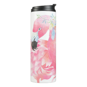 Pink Flamingo Personalised Thermal Tumbler