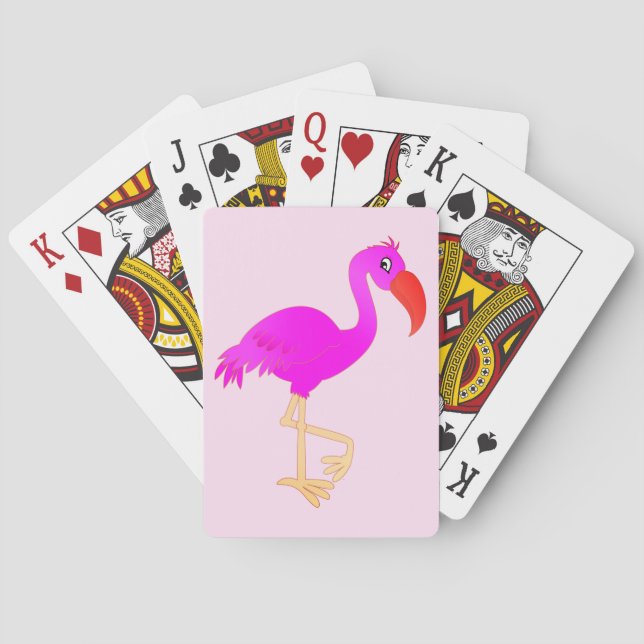 Pink Flamingo Playing Cards Gift Your Colour - Tex (Back)