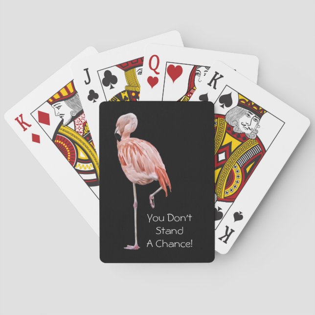 Pink Flamingo Playing Cards Stand A Chance (Back)