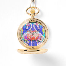 Pink Flamingo Pocket Watch