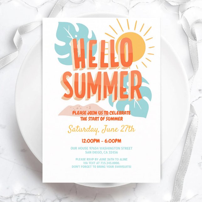 Pink Flamingo Pool Party Summer Birthday Invitation (Creator Uploaded)