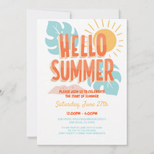 Pink Flamingo Pool Party Summer Birthday Invitation