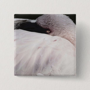 Pink Flamingo Portrait Drawing Effect Art 15 Cm Square Badge
