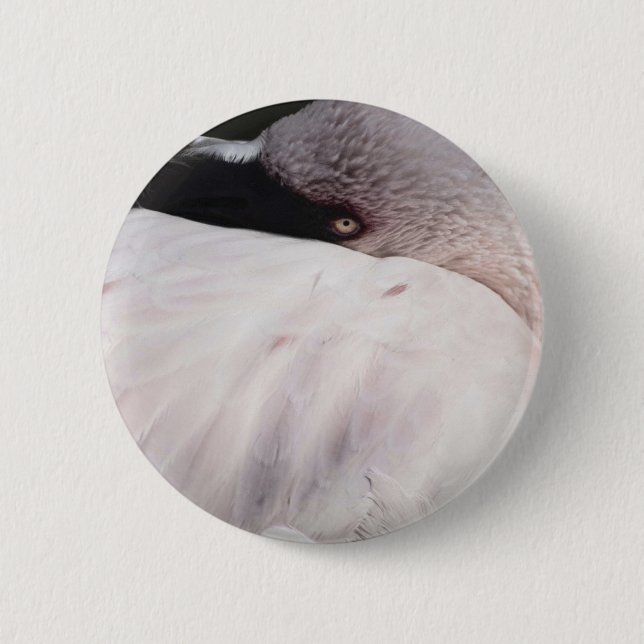 Pink Flamingo Portrait Drawing Effect Art 6 Cm Round Badge (Front)