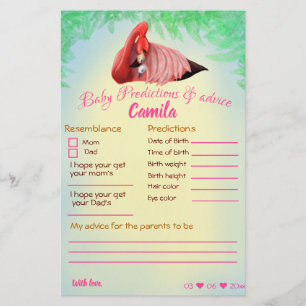 Pink Flamingo Predictions & Advice Photo Game Card
