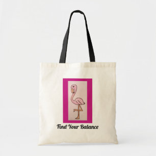 Pink Flamingo print Tote bag "Find your balance"
