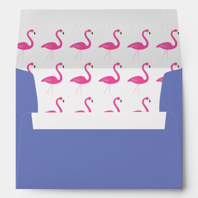Pink Flamingo Purple Invitation Envelope (Back (Bottom))
