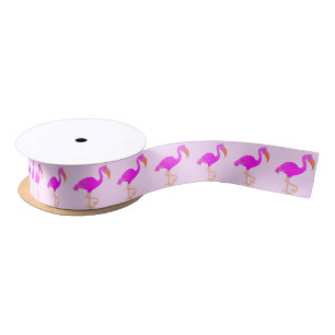 Pink Flamingo Ribbons Satin Ribbon