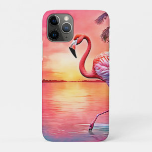 Pink Flamingo Scene Design iPhone 11 Pro Case