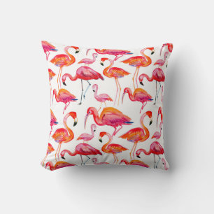 Pink flamingo, seamless pattern design. cushion