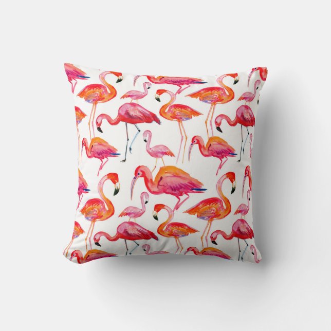 Pink flamingo, seamless pattern design. cushion (Front)