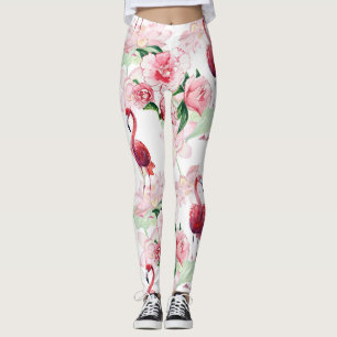 Pink Flamingo: Seamless Pattern Elegance Leggings