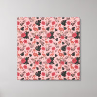 Pink flamingo seamless pattern flowers and leaves