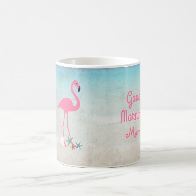 Pink Flamingo Seaside Design For Mum Coffee Mug (Center)