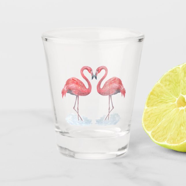 Pink Flamingo . Shot Glass (Front)