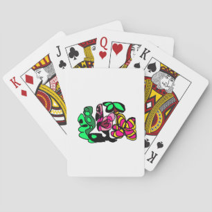 Pink flamingo show vibe playing cards