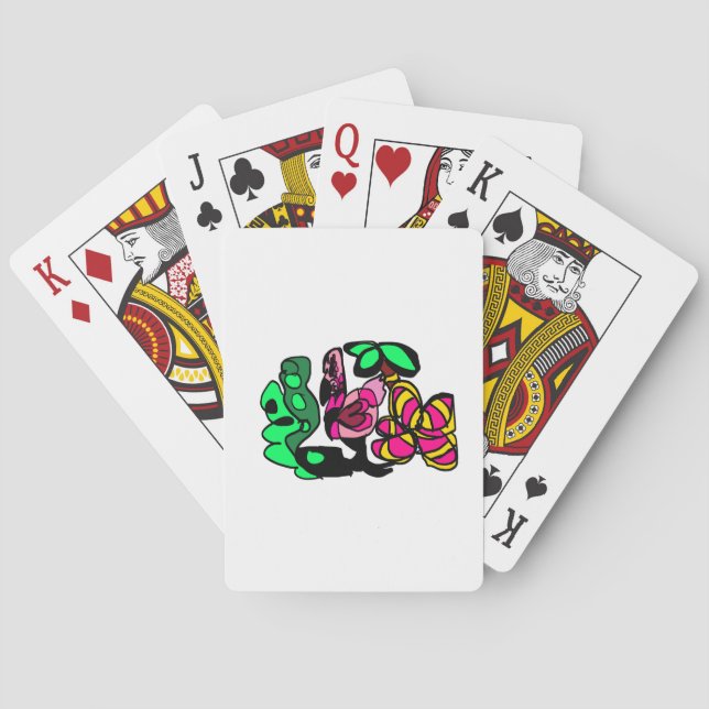 Pink flamingo show vibe  playing cards (Back)