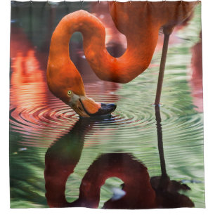 PINK FLAMINGO SHOWER CURTAIN
