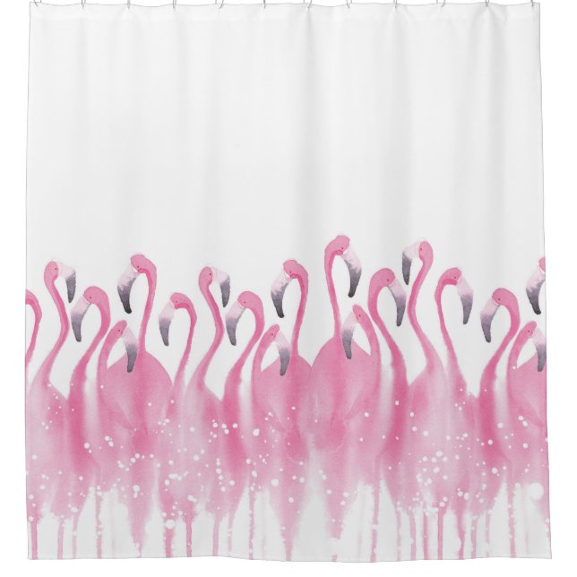 Pink Flamingo shower curtain (Front)