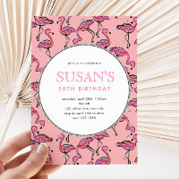Pink Flamingo Silver Glitter Birthday Party