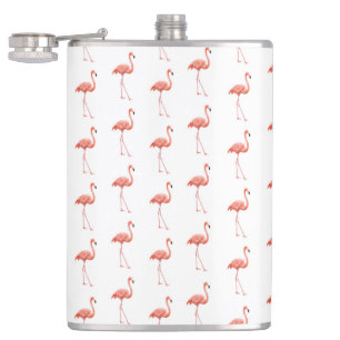 Pink Flamingo Simple Pattern Hip Flask