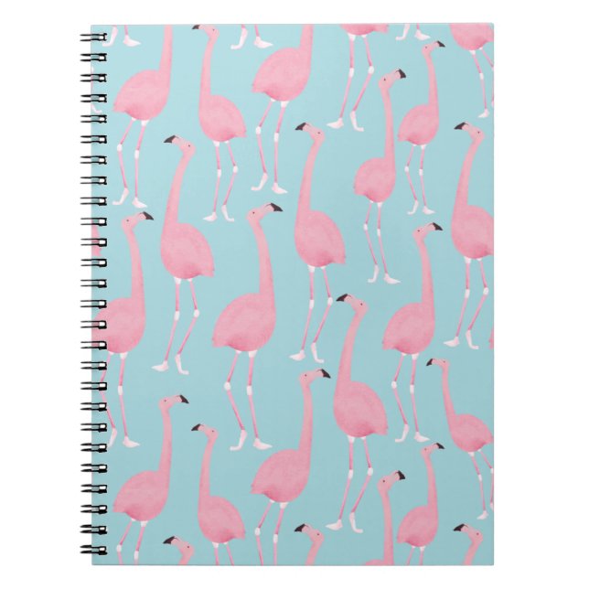 Pink Flamingo Spiral Notebook (Front)