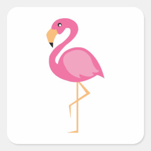 Pink Flamingo Square Sticker